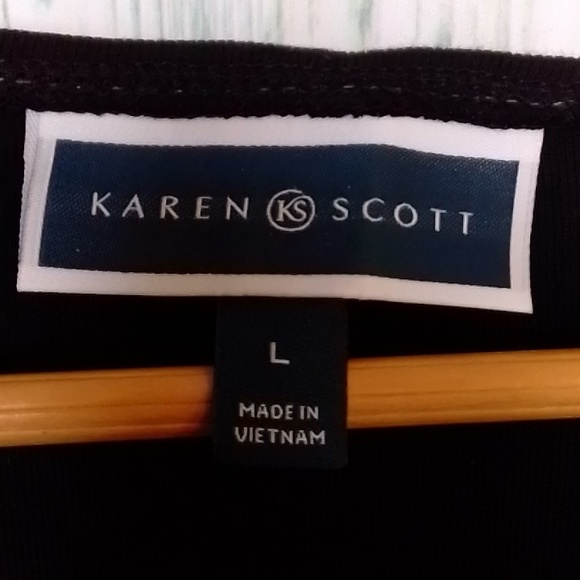 Karen Scott sequin Christmas lights and snow flake long sleeve shirt black large - Picture 5 of 6